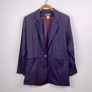 Vintage small Streetwear 100% wool purple single button blazer